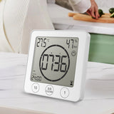 Digital Hygrometer Thermometer Clock with Timer for Bathroom Shower Kitchen