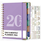 2027 A5 Weekly Planner Notebook Hardcover Calendar January to December Purple
