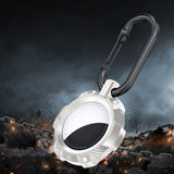 2-Pack TPU AirTag Holder with Keychain Shockproof Anti-Scratch Protective Case White