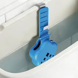 Toilet Tank Cleaning Tablet Holder Adjustable Silicone Metal Hanging Blue
