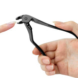 Wide Jaw Nail Clipper for Thick Nails Angled Curved Toenail Clippers with Long Ergonomic Handle Black
