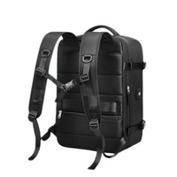 Expandable Travel Backpack Large Water-Resistant Carry on Backpack with Shoe Compartment Black