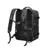 Expandable Travel Backpack Large Water-Resistant Carry on Backpack with Shoe Compartment Black