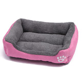 Soft Winter Semi-Enclosed Pet Bed Mat with Raised Edges Royal Pink
