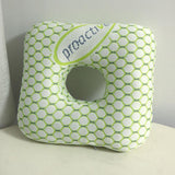 Square Ear Piercing Pillow for Side Sleepers with Central Ear Hole Green