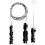 2 Pcs Flexible Drain Brush Set Double Ended Long Hose Pipe Cleaner for Refrigerator Defrost Black