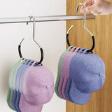 8 Pcs No Drill Hat Storage Hooks Iron Ring for Closet Caps Scarves Black