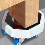 Universal Furniture Mover Wheel Set with Sliding Base and Lifting Rod