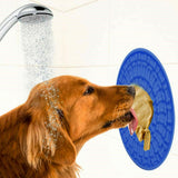 Dog Lick Pad Bath Washing Buddy Suction Grooming Pad Helper Slow Feeder Mat Blue