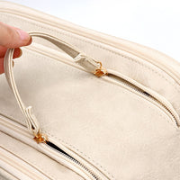 Travel Toiletry Bag Makeup Organizer with Handle Water Resistant Cosmetic Bag Beige
