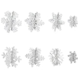 8Pcs 3D Wooden Snowflake Table Decor Christmas Winter Wonderland Centerpiece - White Snowflake