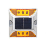 2 PCS Solar Deck Lights for Outdoor Roadway Driveway and Path Marking Yellow