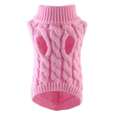 Puppy Dog Winter Sweater Knitted Jumper for Small Dogs Pink