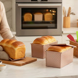 3Pcs Bread Pan with Lids Non-Stick Carbon Steel Pan with Brush and Scraper for Baking