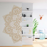 Half Mandala Decals Wall Sticker Home Rooms Yoga Art Decor Gold