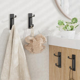 4 PCS Stainless Steel Double Adhesive Hooks with 3kg Capacity Black