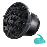 Universal Hair Dryer Diffuser Attachment for Curly and Wavy Hair with Scalp Massage Brush