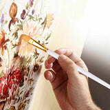 15Pcs Set Artist Paint Brushes with Sponge Brush for Watercolour Oil Painting White