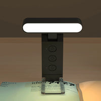 Rechargeable Clip-on Book Light 5 Color Temperatures 6 Brightness Dimmable Reading Light Black