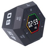 Visual Flip Timer Adjustable Sound Alert Countdown Machine for Office Study Work Black