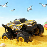 RC Dinosaur Monster Truck 1:20 Scale Toy with Lights and Music Yellow