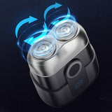 Electric Razor for Men Mini Electric Shavers with LED Display Grey
