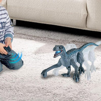 2.4G Remote Control Dinosaur Toy Realistic Walking Dinosaur with Sound Effects Grey