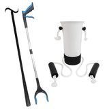 3Pcs Set Hip Replacement Recovery Tools-Sock Aid Long Handle Shoe Horn Telescoping Grabber Reacher Kit