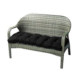 Outdoor Bench Cushion Long Seat Pad with Ties for Indoor Outdoor Furniture Black