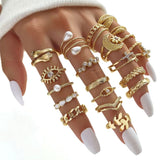 23Pcs Stackable Rings Knuckle Ring Set Stackable Rings for Women Gold