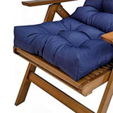 Patio Adirondack Chair Cushion High Back Rocking Chair Seat Pad with Ties Navy