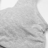 Women's Cross Front Wireless Bra Seamless Lounge with Removable Pads Light Gray