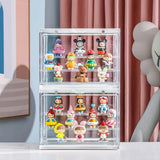 3-Tier Clear Display Case Dustproof Storage Box for Action Figures Collectibles Model Toys White