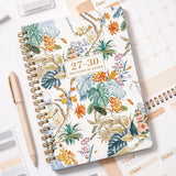 2027 to 2030 A5 Spiral Four Year Planner Notebook Monthly Goals Style 1