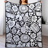 DIY Coloring Blanket Washable Color-In Throw Blanket for Sofa Travel Books and Cups