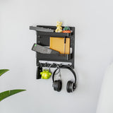 Bedside Shelf Organizer Wall Mount Self-Stick for Bedroom Storage Black