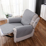 Recliner Chair Cover Couch Protector Slipcover with Elastic Straps Gray