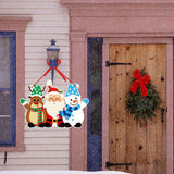 6Pcs Christmas Hanging Door Sign Welcome Sign for Front Door Xmas Party Decorations