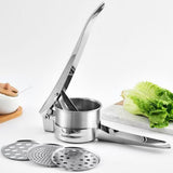 Manual Potato Ricer Juicer Stainless Steel with 3 Interchangeable Discs