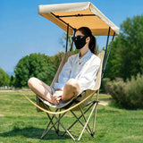 Folding Canopy Beach Camping Chairs for Camping Fishing Beach Khaki