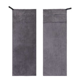 120x50cm Microfibre Towel Quick Dry Gym with Pocket and Silicone Base Grey