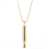 2Pcs Mindfulness Breathing Necklace Stainless Steel Breathe Pendant Meditation Tool Golden