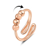 2Pcs Open Spinner Rings Rotating Adjustable Open Bands for Women Rose Gold