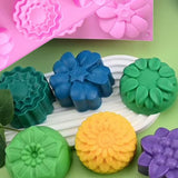 3 PCS Flower Shaped Silicone DIY Handmade Soap Mold US Seller