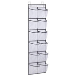 12-Pocket Hanging Shoe Organizer Over Door Rack Holder White