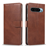 Snap-Lock Flip Cover Wallet Case for Pixel 10 and 10 Pro Flip Cover Coffee