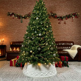 Chunky Cable Knit Christmas Tree Skirt for Artificial Trees Decoration White