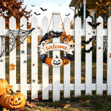 2 PCS Engineered Wood Halloween Ghost Pumpkin Hanging Door Signs Style 2