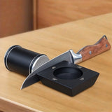 Four Angle Knife Sharpener Kit Rolling with 6 Diamond Discs Angle Guide  Black