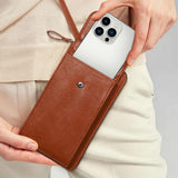 PU Leather Women’s Phone Pouch Crossbody Bag Wallet Brown
